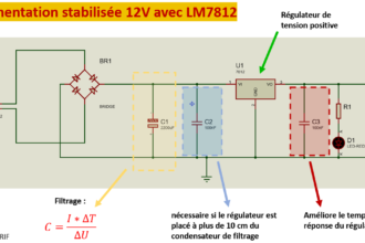 Alimentation stabilisée 12V LM7812