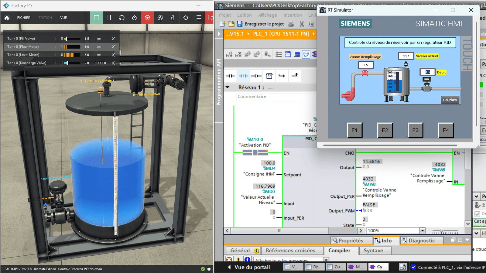 régulation PID compact TIA PORTAL Siemens